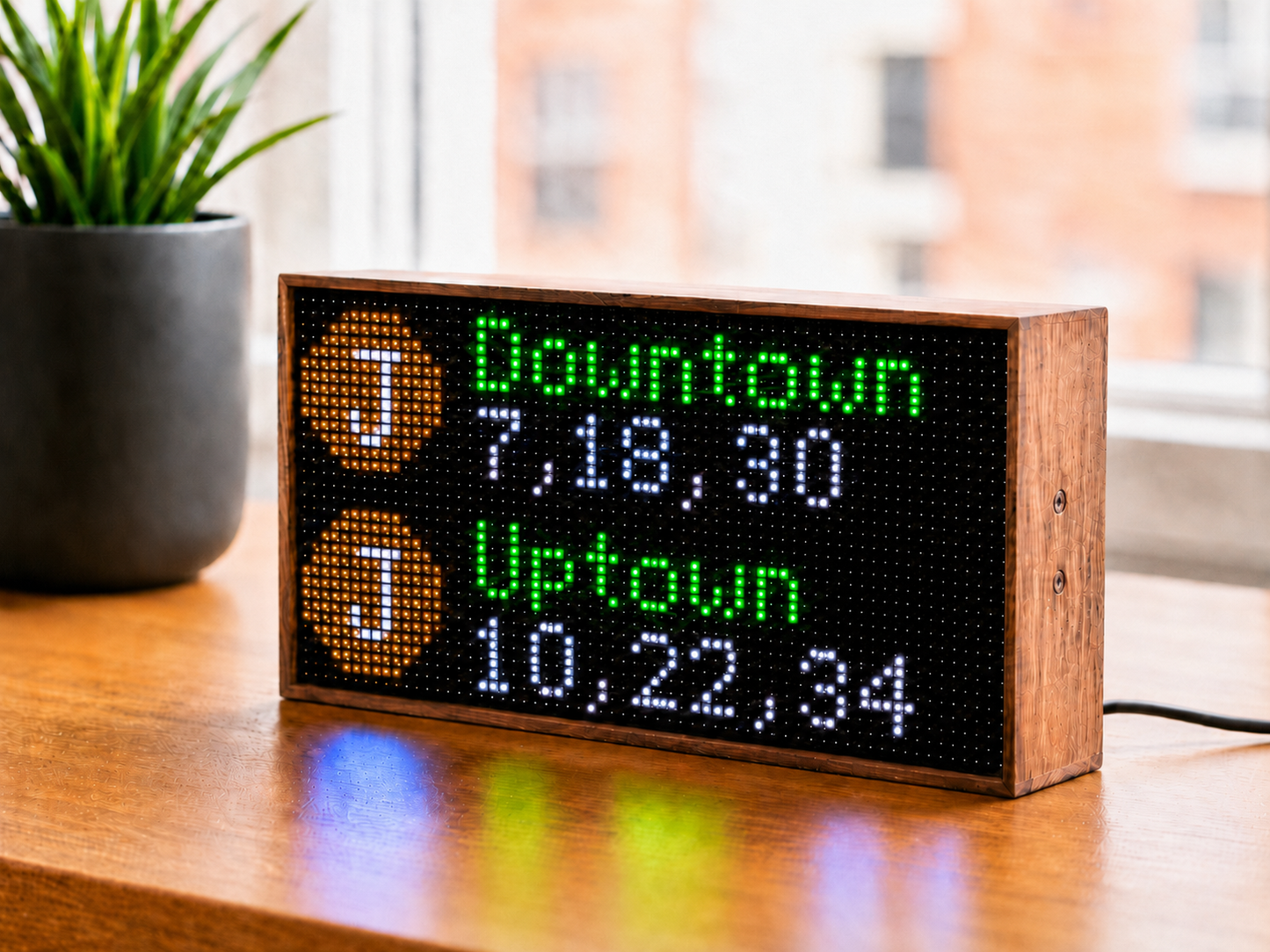 NYC Subway Countdown Clock, WiFi LED Display, Real-Time MTA Arrival Times