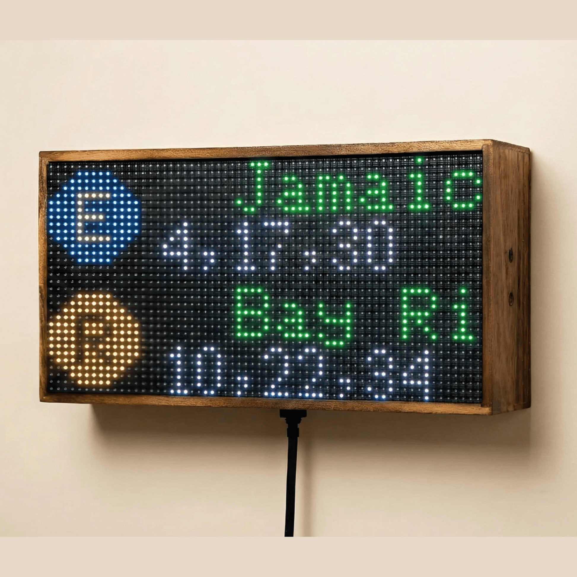Next Train NYC subway clock packaging with power adapter and wall hook