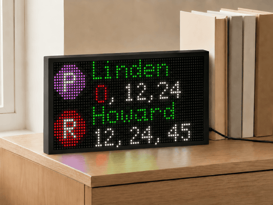 Next Train display showing two CTA lines at once — Purple Line and Red Line arrival times
